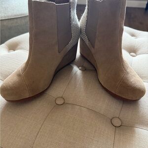Toms Tan Wedge Ankle Boots